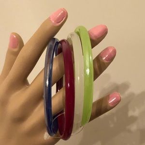 Several glass bangles